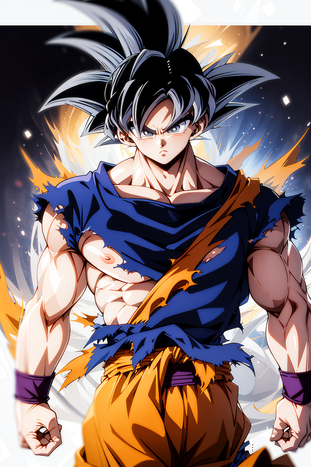 17728-1700491844-black background, blurry background, _Son Goku, 1boy, male focus, solo, torn clothes,simple background, black background, wristb.png